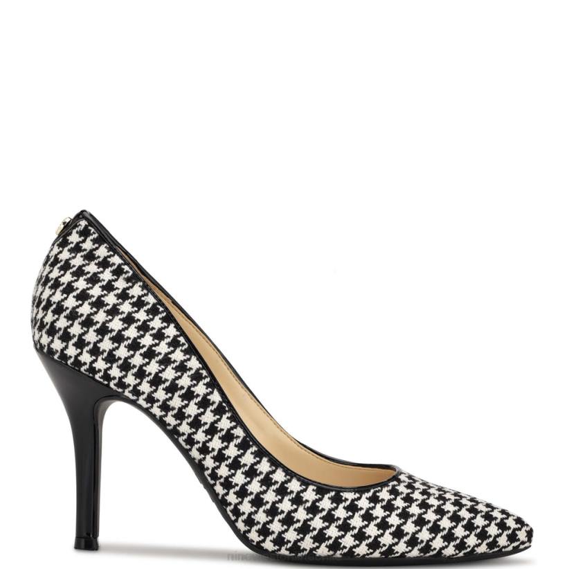 Nine West quintos zapatos de tacón con punta puntiaguda 9x9 2Z2T2137 pata de gallo blanco/negro Nine West zapatillas chile