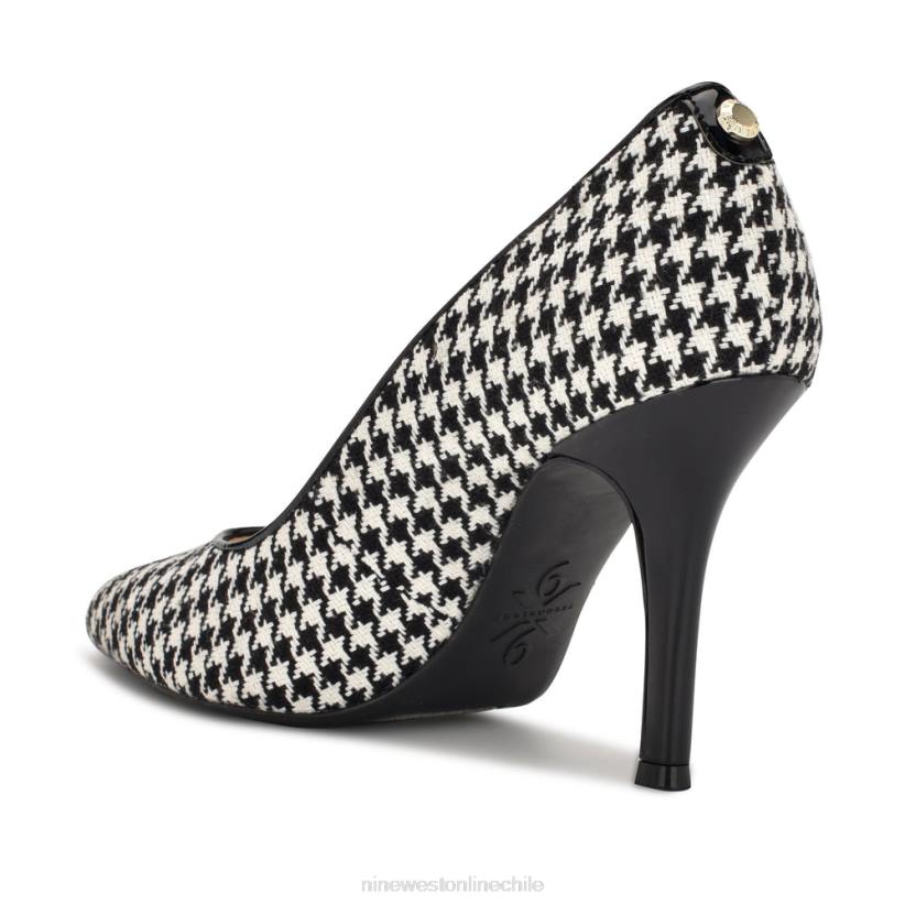 Nine West quintos zapatos de tacón con punta puntiaguda 9x9 2Z2T2137 pata de gallo blanco/negro Nine West zapatillas chile