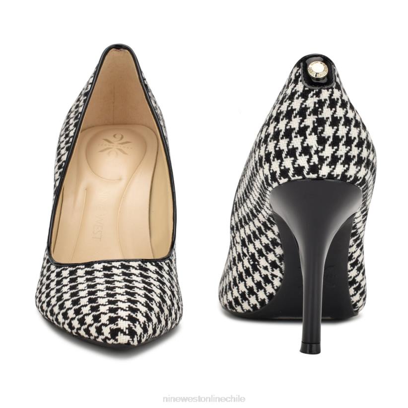 Nine West quintos zapatos de tacón con punta puntiaguda 9x9 2Z2T2137 pata de gallo blanco/negro Nine West zapatillas chile
