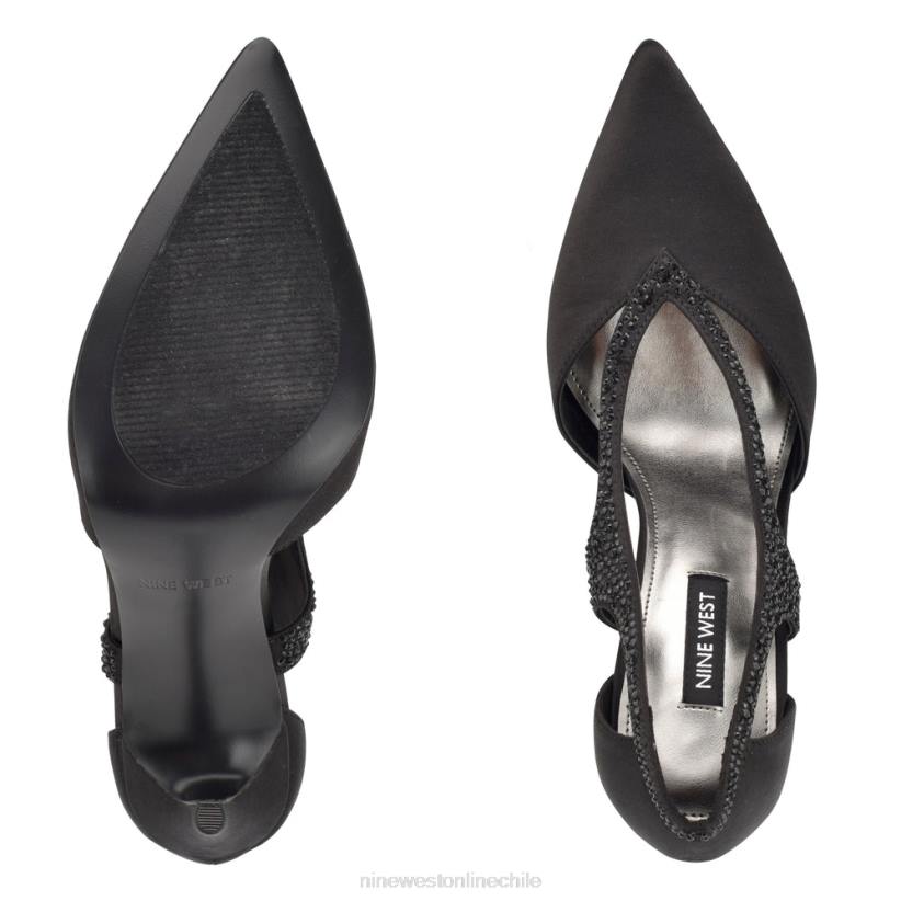 Nine West zapatos de punta puntiaguda de fantasía 2Z2T1806 cristal satinado negro Nine West sandals