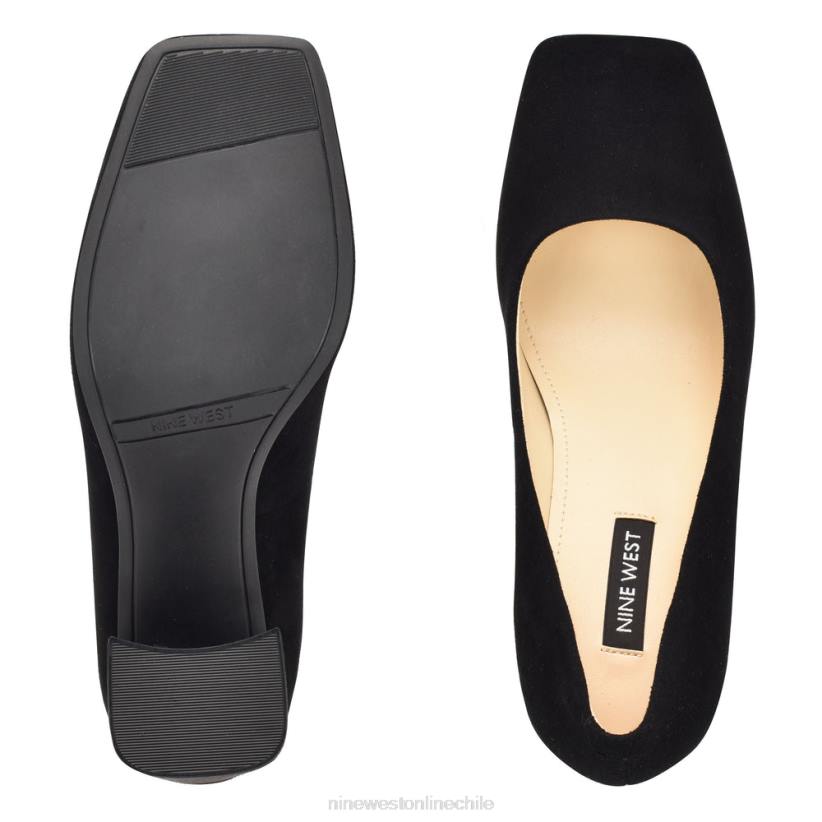 Nine West zapatos de tacón bloque yolend 2Z2T2112 ante negro Nine West sandals