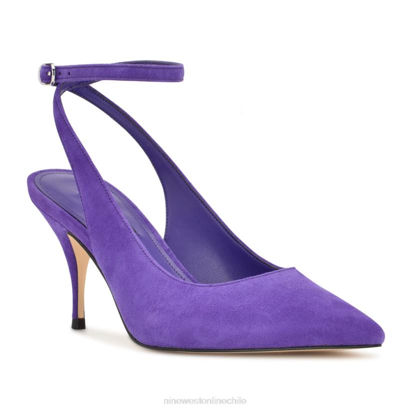 Nine West zapatos de tacón boca con correa en el tobillo 2Z2T907 gamuza morada Nine West zapatillas chile
