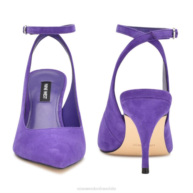 Nine West zapatos de tacón boca con correa en el tobillo 2Z2T907 gamuza morada Nine West zapatillas chile