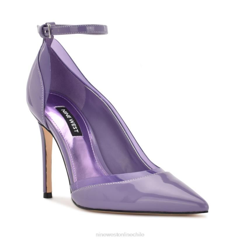 Nine West zapatos de tacón con correa en el tobillo 2Z2T1660 violeta claro Nine West cartera negra