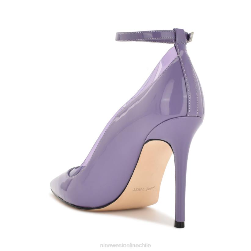 Nine West zapatos de tacón con correa en el tobillo 2Z2T1660 violeta claro Nine West cartera negra