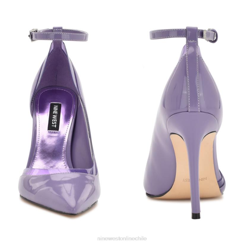 Nine West zapatos de tacón con correa en el tobillo 2Z2T1660 violeta claro Nine West cartera negra