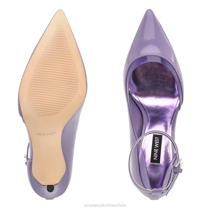 Nine West zapatos de tacón con correa en el tobillo 2Z2T1660 violeta claro Nine West cartera negra