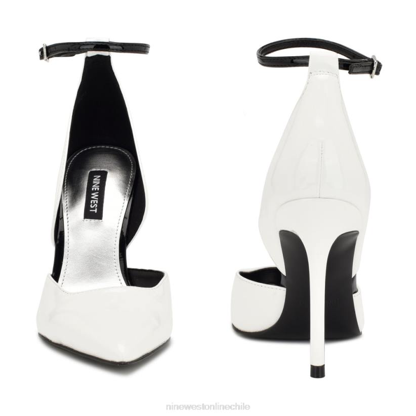 Nine West zapatos de tacón con correa en el tobillo Finda d\'orsay 2Z2T1383 patente blanca Nine West chile outlet