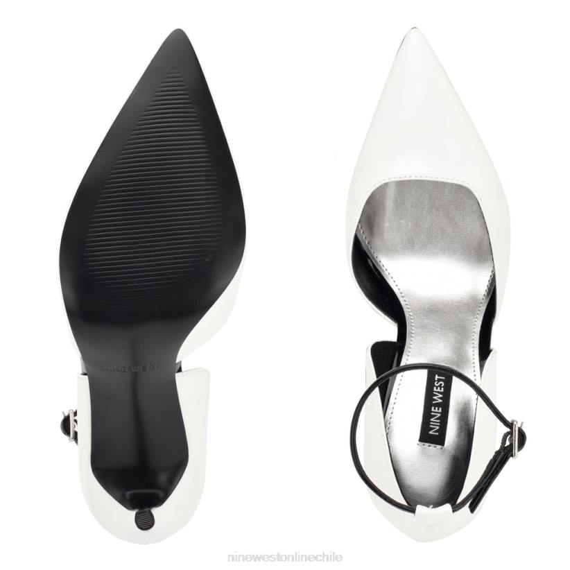 Nine West zapatos de tacón con correa en el tobillo Finda d\'orsay 2Z2T1383 patente blanca Nine West chile outlet