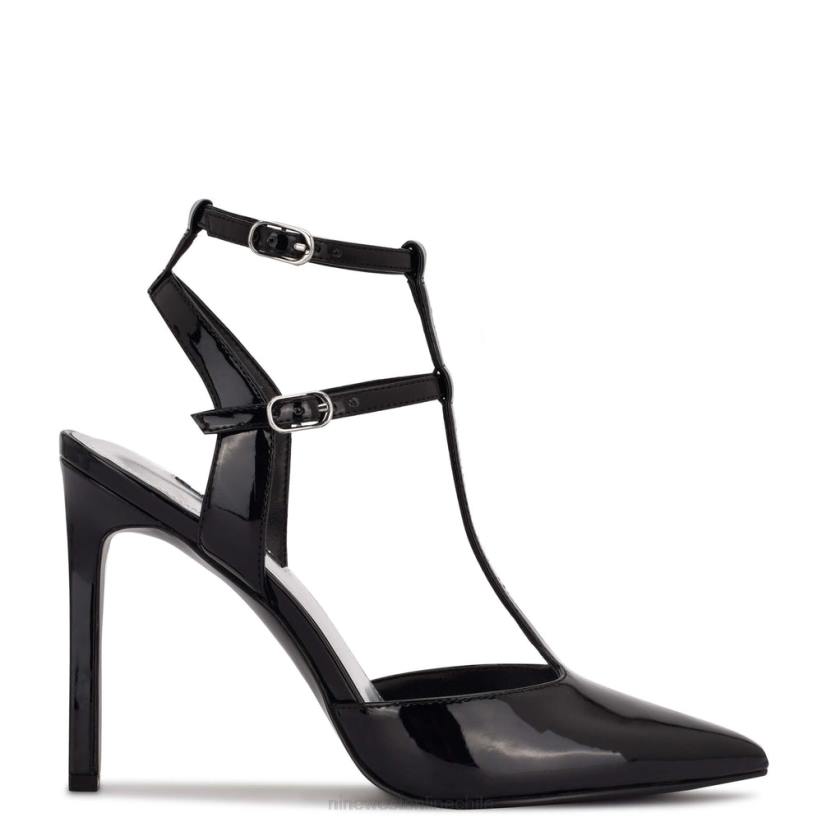 Nine West zapatos de tacón con correa en el tobillo tayes 2Z2T1518 charol negro Nine West sandals