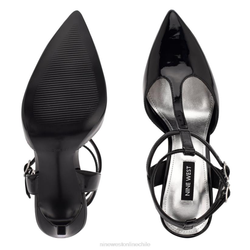 Nine West zapatos de tacón con correa en el tobillo tayes 2Z2T1518 charol negro Nine West sandals