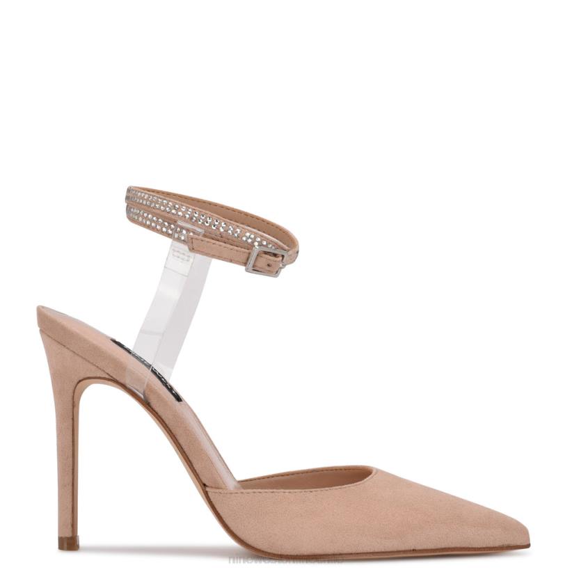 Nine West zapatos de tacón con diseño cruzado en el tobillo 2Z2T1425 apenas desnudo/claro Nine West chile outlet