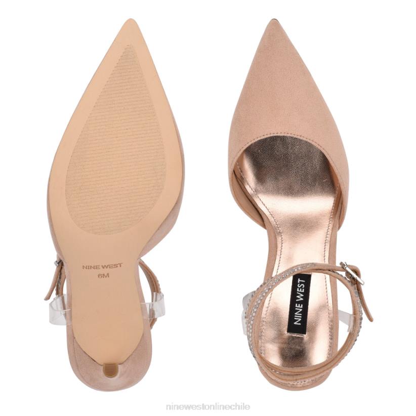 Nine West zapatos de tacón con diseño cruzado en el tobillo 2Z2T1425 apenas desnudo/claro Nine West chile outlet