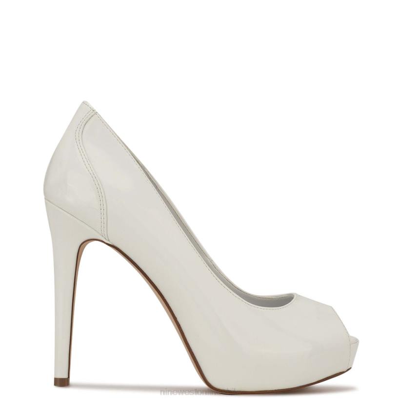 Nine West zapatos de tacón con plataforma peep toe hizzia 2Z2T1451 blanco iridiscente Nine West shoes