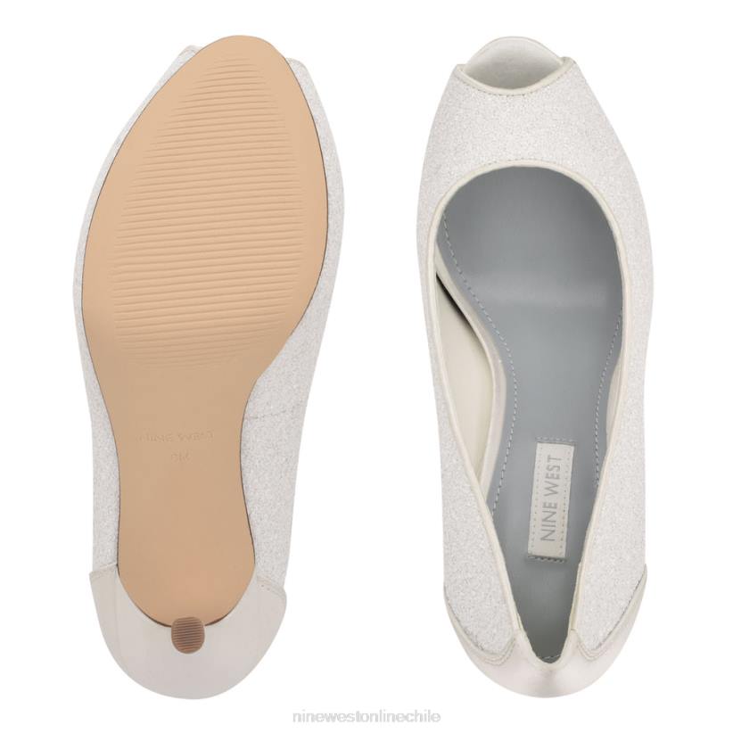 Nine West zapatos de tacón con plataforma peep toe hizzia 2Z2T1452 brillo perla Nine West sandals