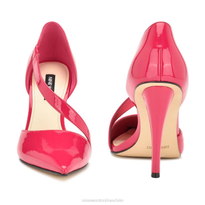 Nine West zapatos de tacón con punta puntiaguda 2Z2T904 patente magenta Nine West cartera negra