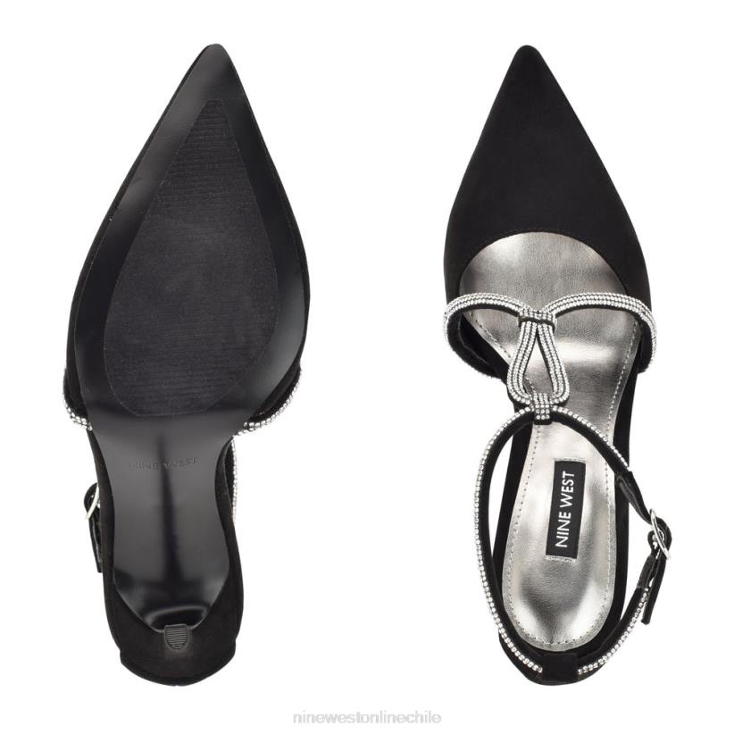 Nine West zapatos de tacón con punta puntiaguda fabel 2Z2T1877 ante negro Nine West shoes