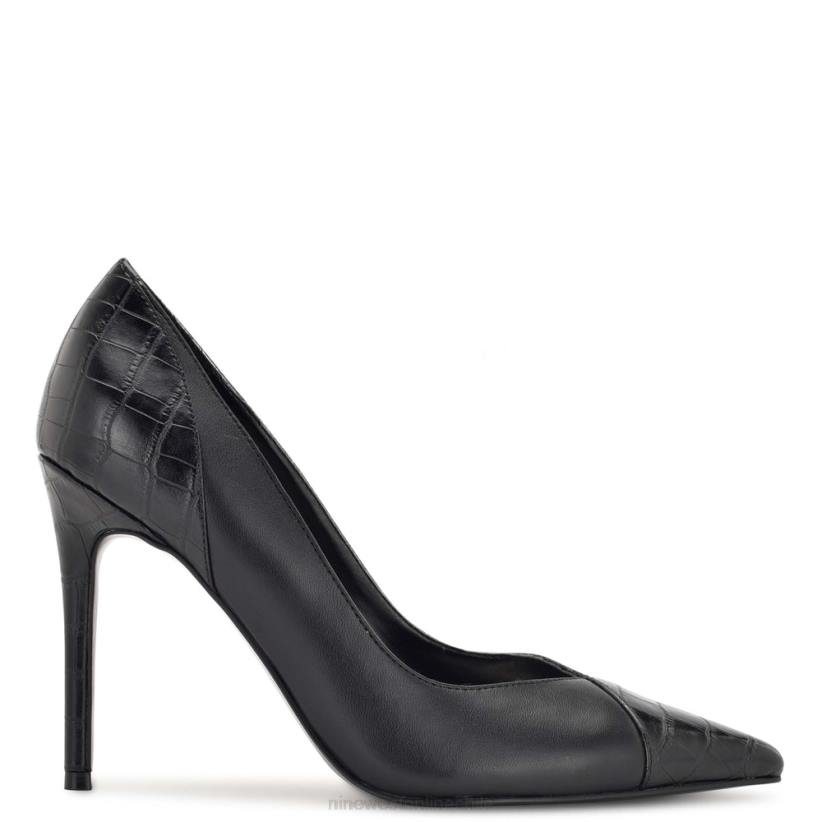 Nine West zapatos de tacón con punta puntiaguda flava 2Z2T1671 negro/cocodrilo Nine West chile outlet