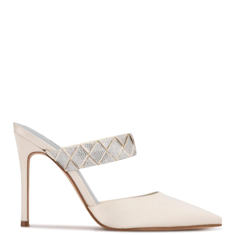 Nine West zapatos de tacón con punta puntiaguda fresah 2Z2T1890 satén blanco Nine West sandals