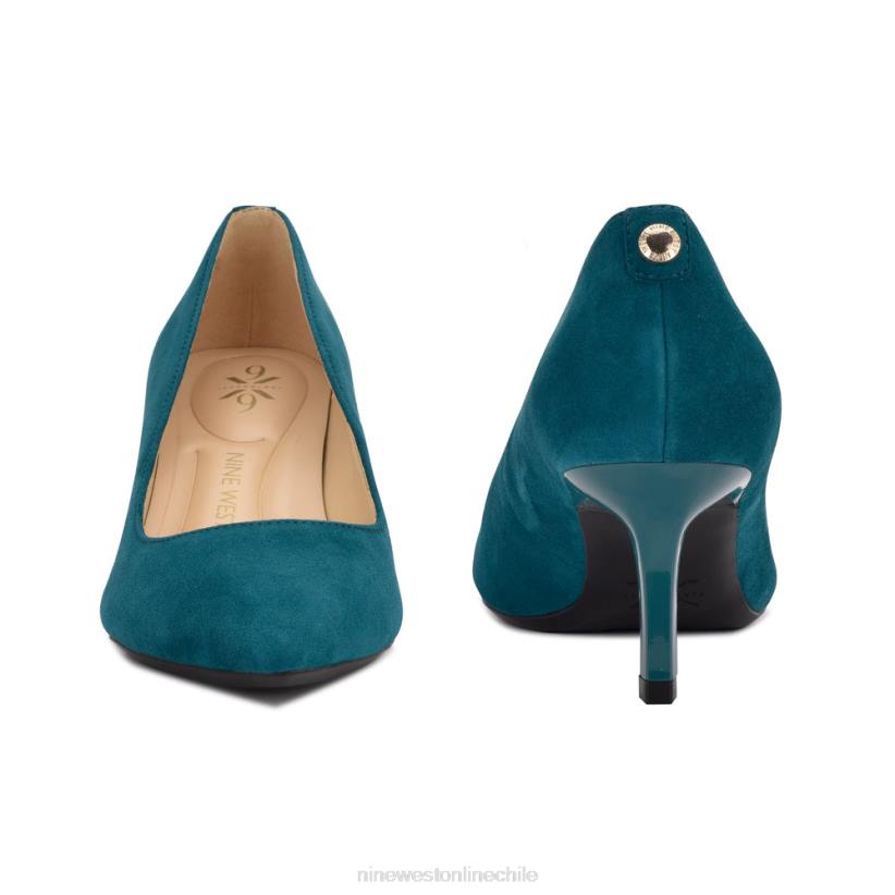 Nine West zapatos de tacón con punta puntiaguda kuna 9x9 2Z2T2177 gamuza verde azulado Nine West shoes