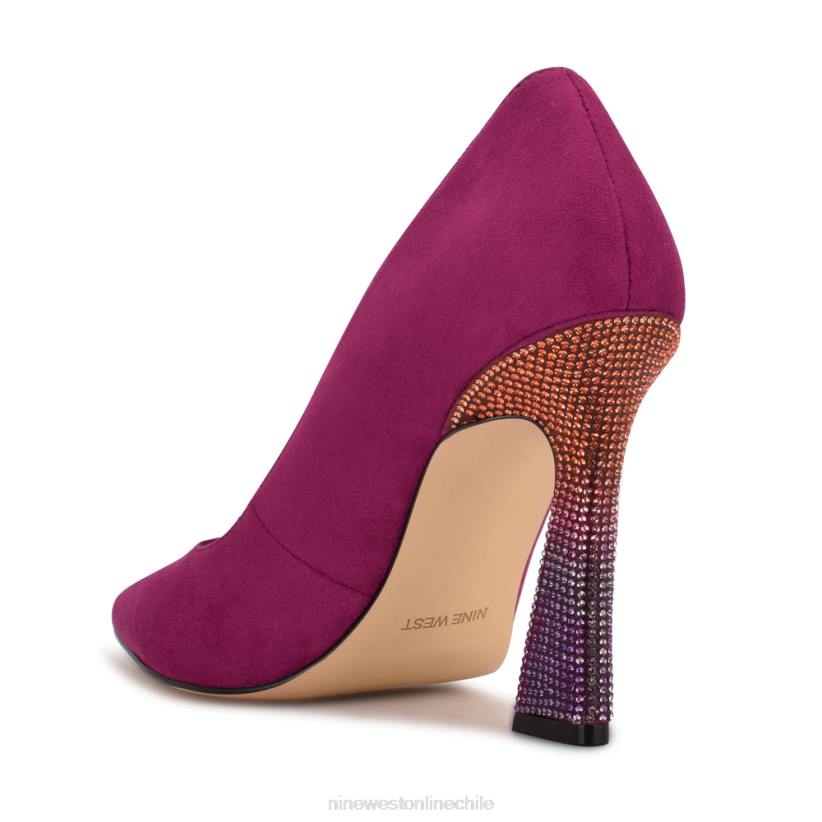 Nine West zapatos de tacón con punta puntiaguda trendz 2Z2T946 gamuza rosa/pedrería Nine West cartera negra