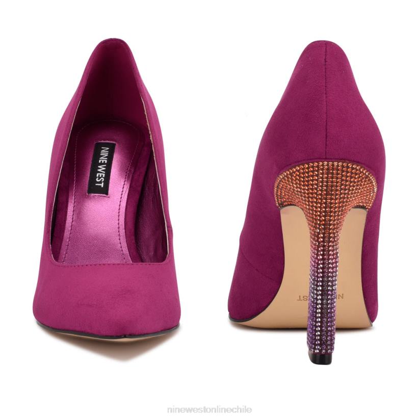 Nine West zapatos de tacón con punta puntiaguda trendz 2Z2T946 gamuza rosa/pedrería Nine West cartera negra