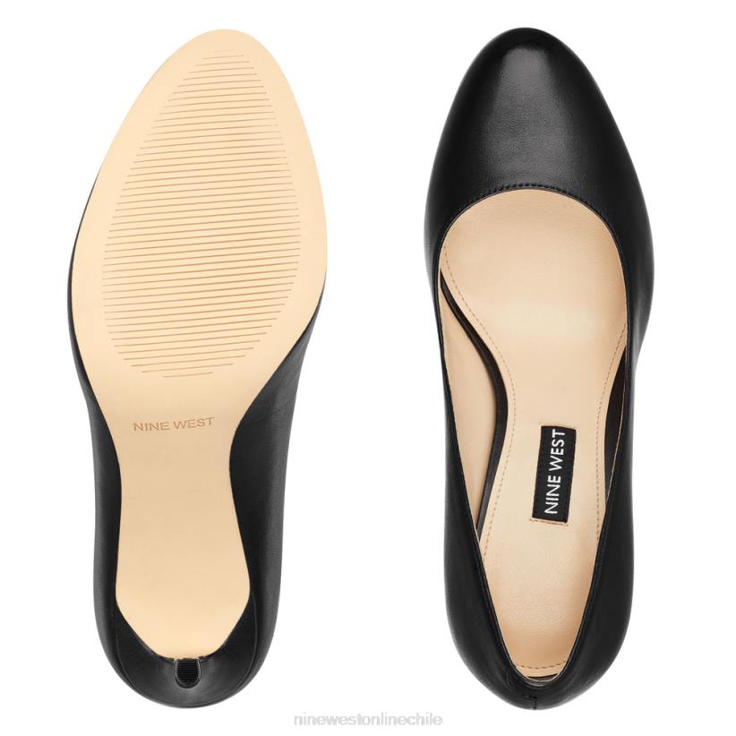 Nine West zapatos de tacón con punta redonda dylan 2Z2T2371 cuero negro Nine West zapatillas chile