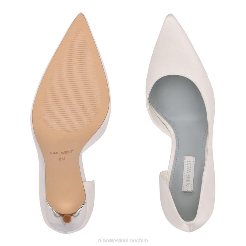 Nine West zapatos de tacón con puntera puntiaguda followe d\'orsay 2Z2T1438 satén blanco Nine West cartera negra