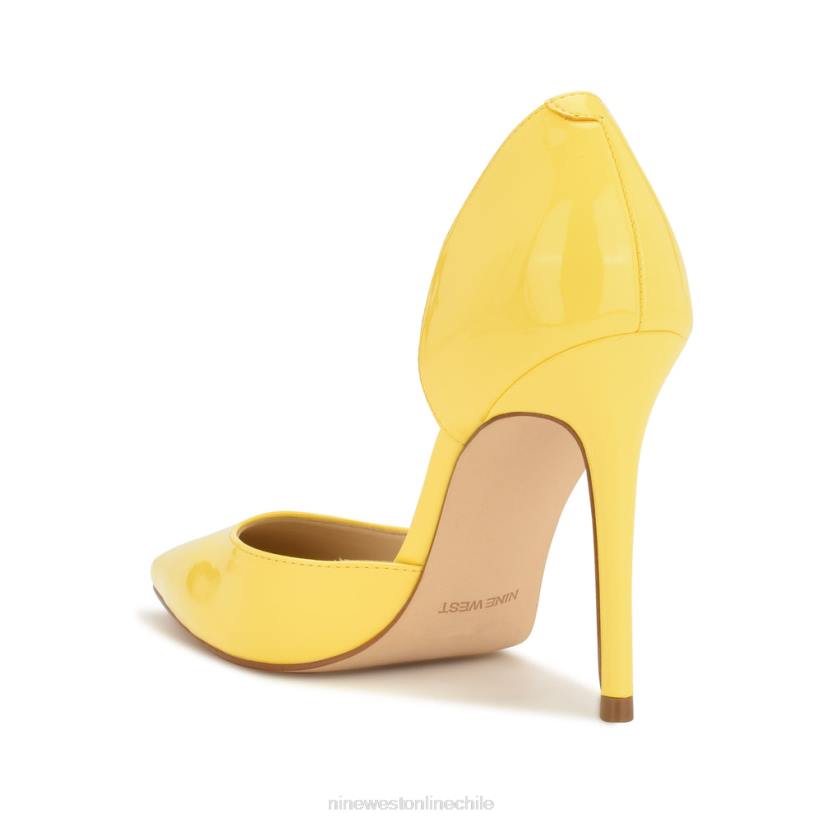 Nine West zapatos de tacón con puntera puntiaguda followe d\'orsay 2Z2T1602 charol amarillo brillante Nine West sandals