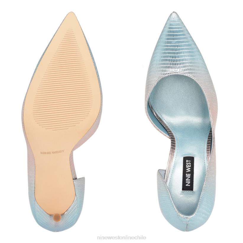 Nine West zapatos de tacón con puntera puntiaguda followe d\'orsay 2Z2T1604 lagarto azul metálico Nine West chile carteras