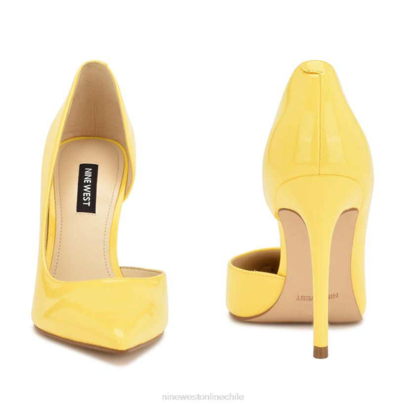Nine West zapatos de tacón con puntera puntiaguda followe d\'orsay 2Z2T889 charol amarillo brillante Nine West zapatillas chile