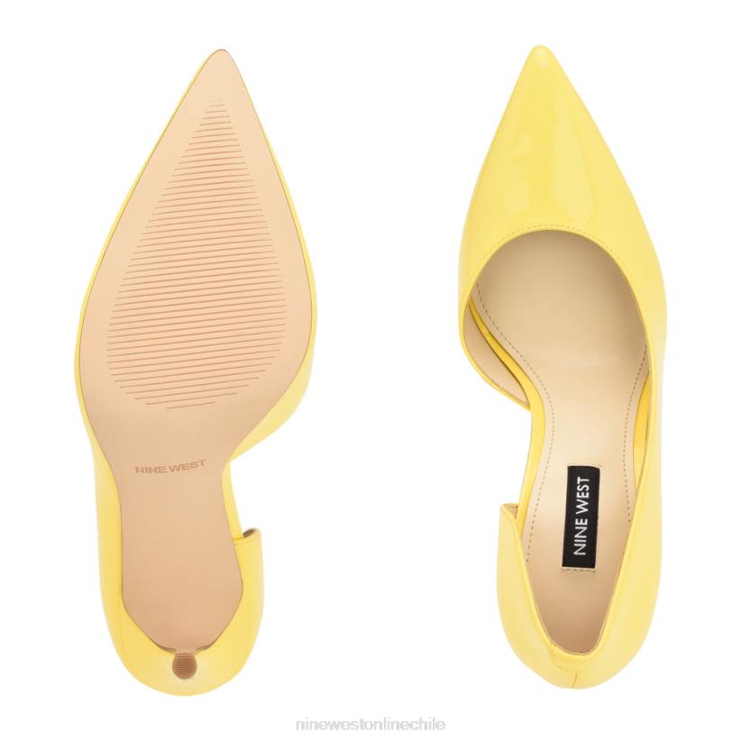 Nine West zapatos de tacón con puntera puntiaguda followe d\'orsay 2Z2T889 charol amarillo brillante Nine West zapatillas chile