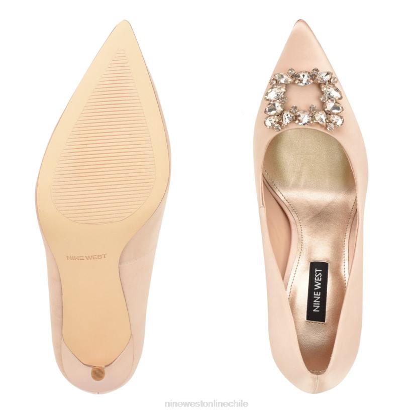 Nine West zapatos de tacón fana con punta puntiaguda 2Z2T1830 cristal satinado desnudo Nine West sandals