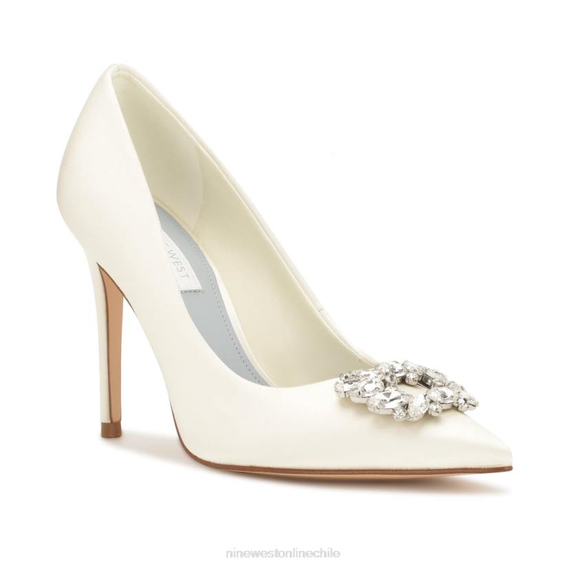 Nine West zapatos de tacón fana con punta puntiaguda 2Z2T1831 cristal satinado marfil Nine West zapatillas chile