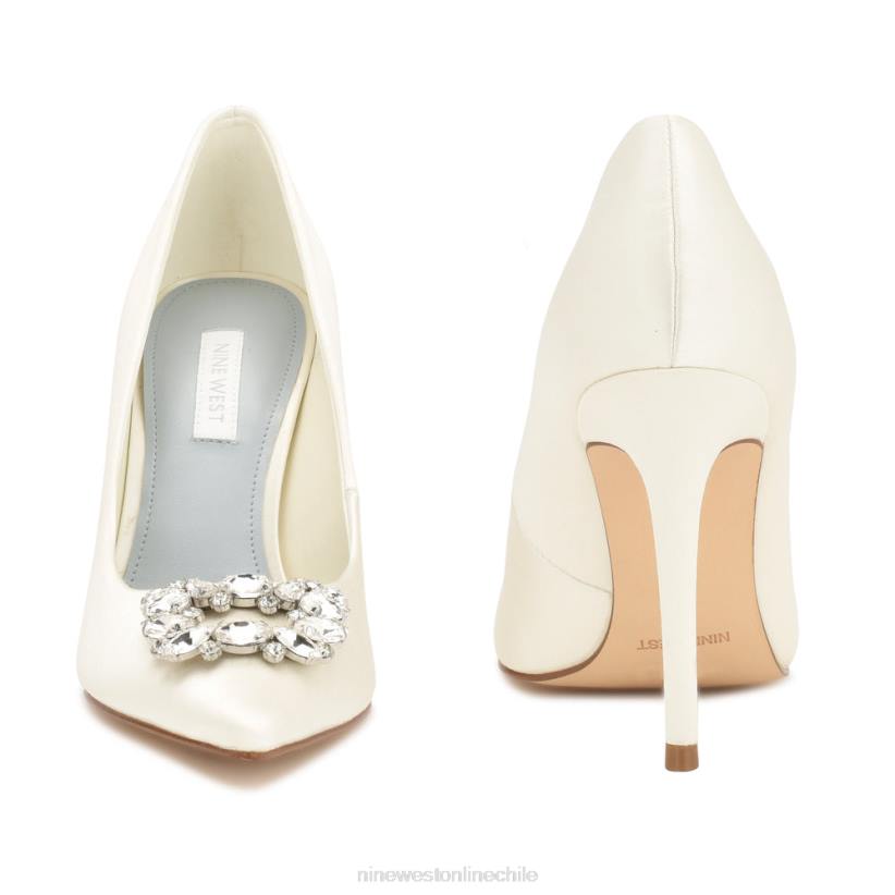 Nine West zapatos de tacón fana con punta puntiaguda 2Z2T1831 cristal satinado marfil Nine West zapatillas chile