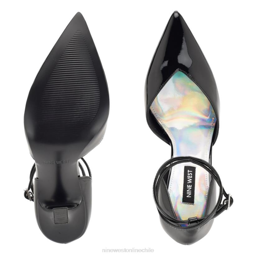 Nine West zapatos de tacón frends con correa en el tobillo 2Z2T1380 charol negro Nine West sandals