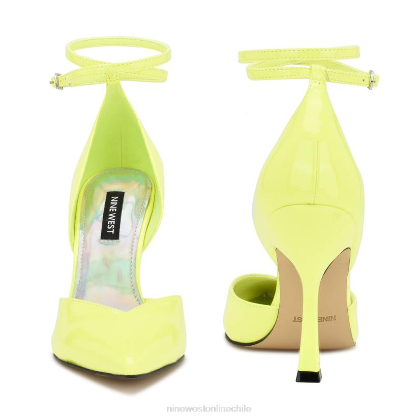 Nine West zapatos de tacón frends con correa en el tobillo 2Z2T893 patente verde neón Nine West shoes