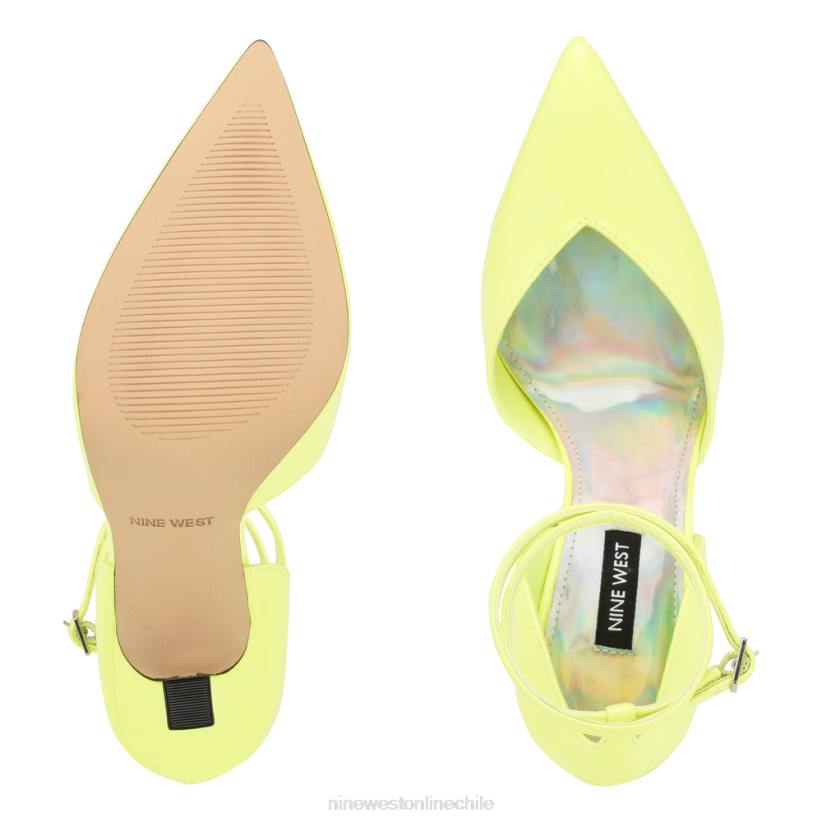 Nine West zapatos de tacón frends con correa en el tobillo 2Z2T893 patente verde neón Nine West shoes