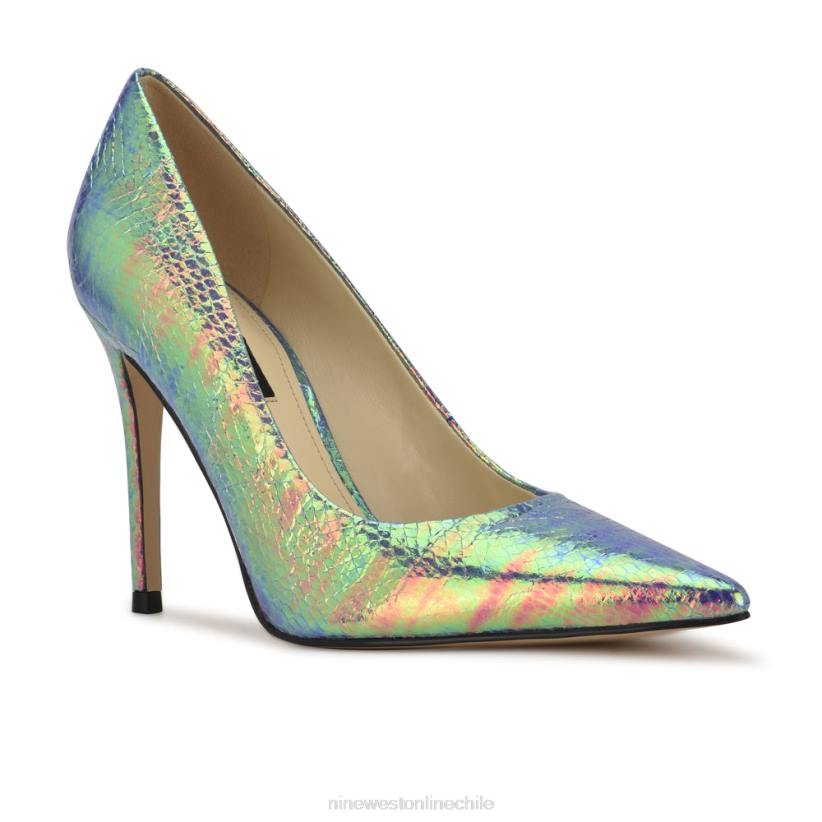 Nine West zapatos de tacón frescos con punta puntiaguda 2Z2T1457 estampado de serpiente iridiscente Nine West shoes