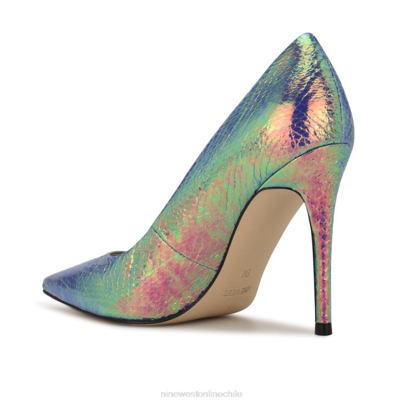 Nine West zapatos de tacón frescos con punta puntiaguda 2Z2T1457 estampado de serpiente iridiscente Nine West shoes
