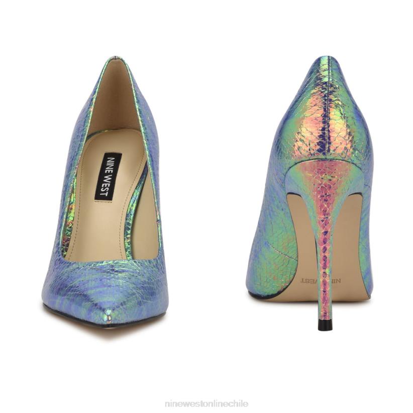Nine West zapatos de tacón frescos con punta puntiaguda 2Z2T1457 estampado de serpiente iridiscente Nine West shoes