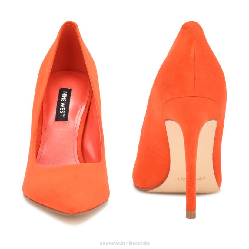 Nine West zapatos de tacón frescos con punta puntiaguda 2Z2T1566 gamuza naranja neón Nine West sandals