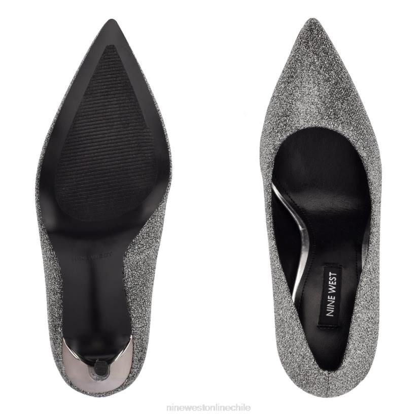 Nine West zapatos de tacón frescos con punta puntiaguda 2Z2T1572 brillo de peltre Nine West sandals