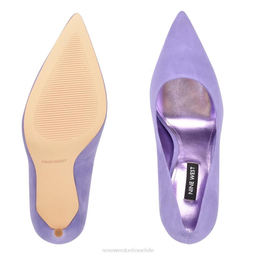 Nine West zapatos de tacón frescos con punta puntiaguda 2Z2T894 gamuza morada Nine West sandals
