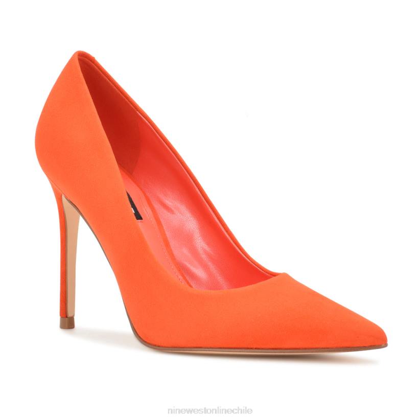 Nine West zapatos de tacón frescos con punta puntiaguda 2Z2T896 gamuza naranja neón Nine West chile carteras