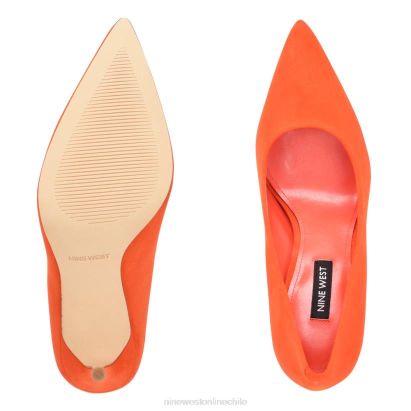 Nine West zapatos de tacón frescos con punta puntiaguda 2Z2T896 gamuza naranja neón Nine West chile carteras