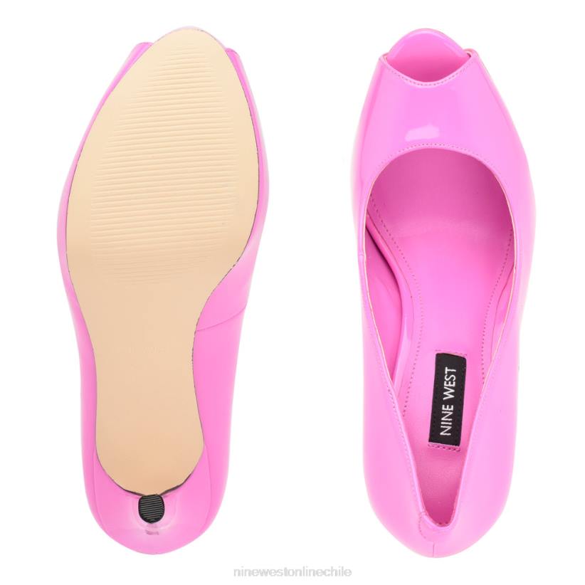 Nine West zapatos de tacón peep toe con plataforma hethr 2Z2T917 patente rosa Nine West shoes