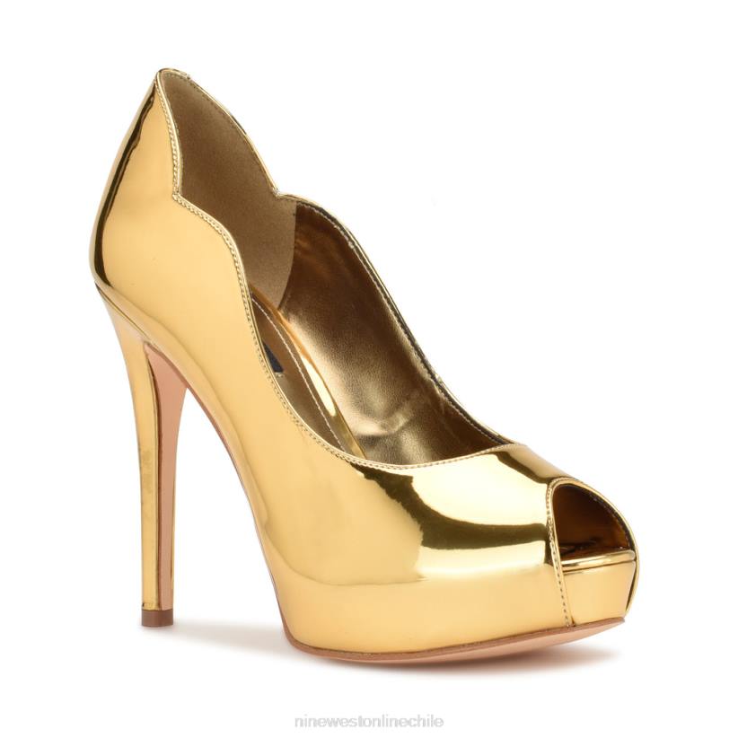 Nine West zapatos de tacón peep toe hilare 2Z2T1853 espejo dorado metalizado Nine West shoes