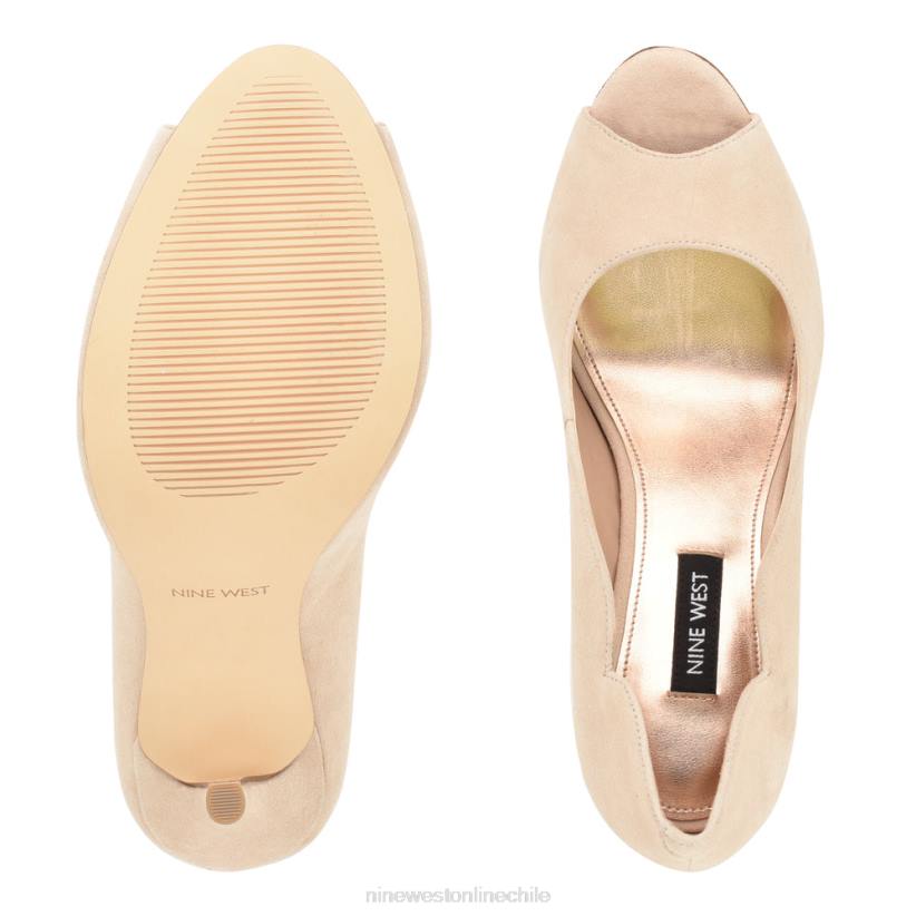 Nine West zapatos de tacón peep toe kelyan 2Z2T1400 ante natural claro Nine West chile carteras