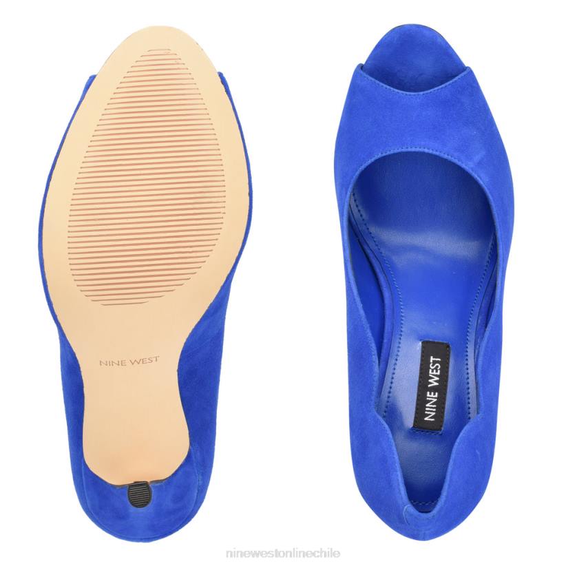 Nine West zapatos de tacón peep toe kelyan 2Z2T899 gamuza azul medio Nine West shoes